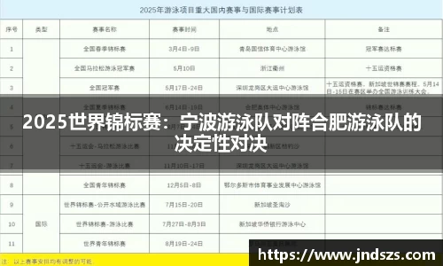 2025世界锦标赛：宁波游泳队对阵合肥游泳队的决定性对决